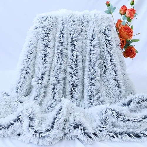 Miniatura 8 de MYRU - Manta de felpa súper suave para sofá, manta cálida peluda, manta de sofá cálida para invierno