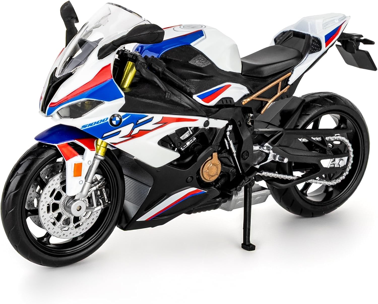 RMZ City 1:12 BMW S1000RR Motorcycle Vehicle Model Car, Diecast Motorcycle Toy Car for Kids Boy Girl, Car Model Collection and Decoration, White