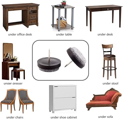 Miniatura 8 de ULIFESTAR - Almohadillas de fieltro para muebles, 50 unidades, antideslizantes, Negro