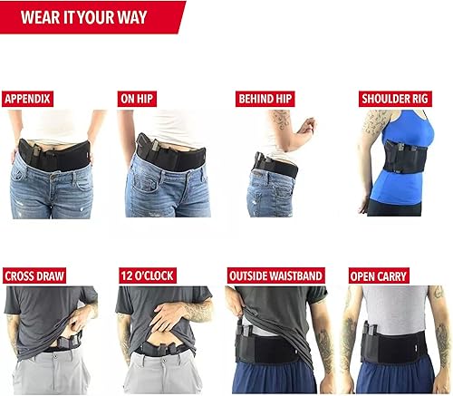 Miniatura 3 de POLICE Funda para pistola de vientre para transporte oculto funda de pistola compatible con Smith y Wesson Shield Glock 19 17 42 43 P238 Ruger LCP y