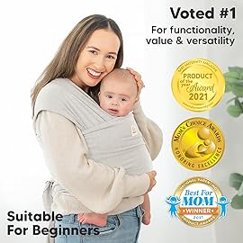 KeaBabies Baby Wrap Carrier - All in 1 Original Baby Carrier Newborn to Toddler Sling, Easy to Wear, Hands Free Bonding, Lightweight, Breathable Infant Wraps (Rhino Gray)