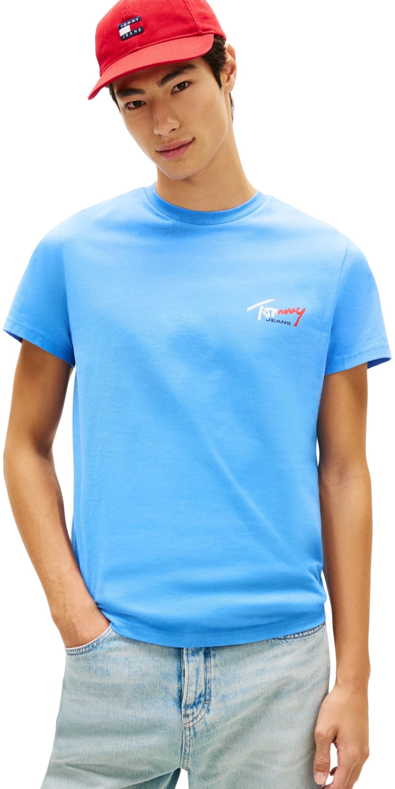 Tommy Hilfiger Azzurro Cotton Uomo T-Shirt - M
