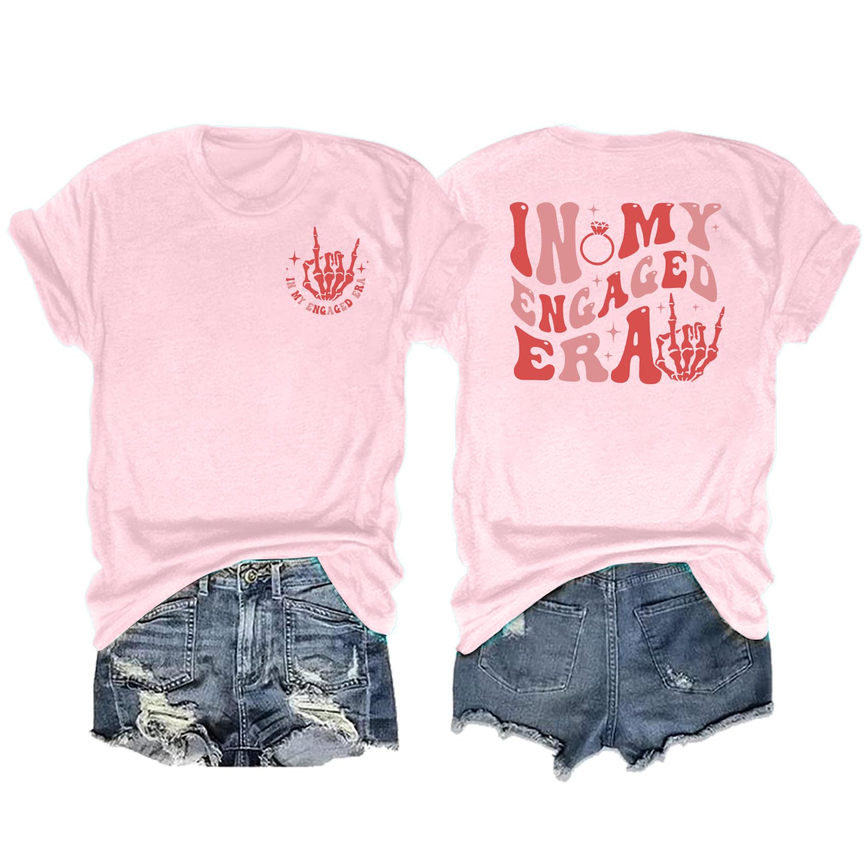 Bride Shirts for Women in My Engaged Era Shirt Tops Bachelorette Party Bride Tees Engagement Gift T-Shirt