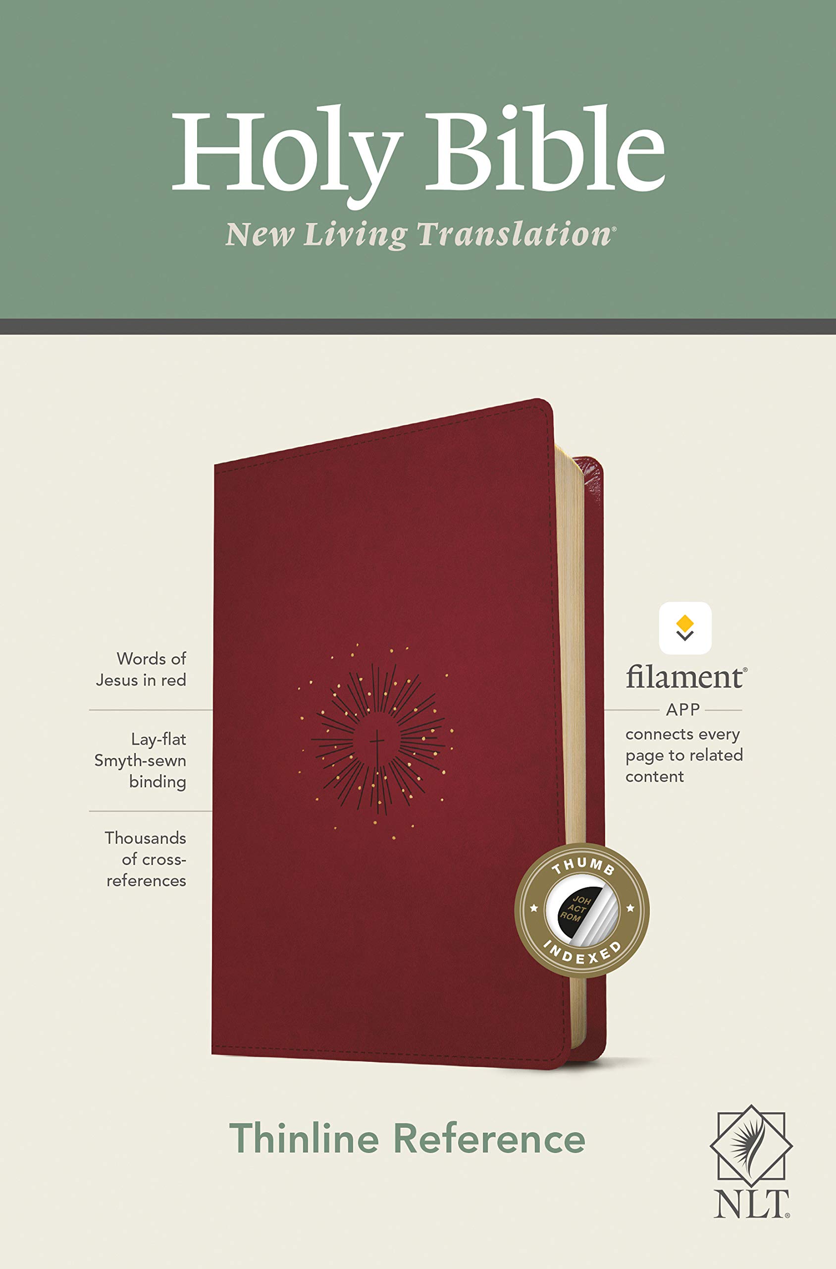 NLT Thinline Reference Bible, Filament Enabled Edition (Red: New Living Translation, Thinline Reference Bible, Berry, Filament Enabled Edition, Red Letter, Leatherlike