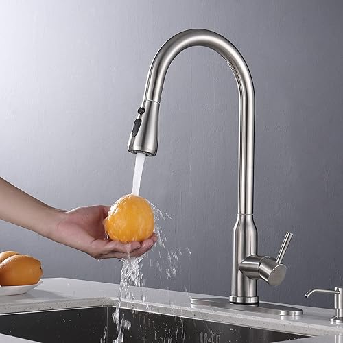 Miniatura 8 de Keer - Grifo de cocina sin contacto, sensor de movimiento inteligente, manos libres, de un solo mango, grifo de fregadero de cocina con rociador