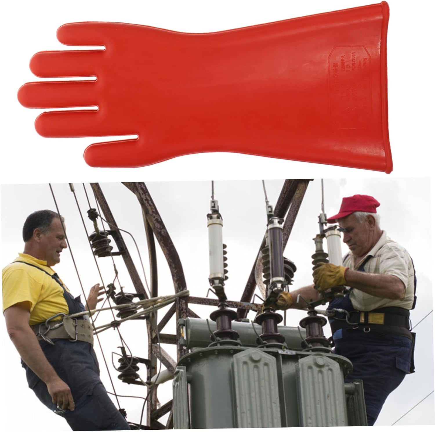 1pair High Voltage Insulating Gloves for Electrical Work Rubber Electrical Contractor Gloves for Lineman and Industrial Applications Lightweight and Portable Design