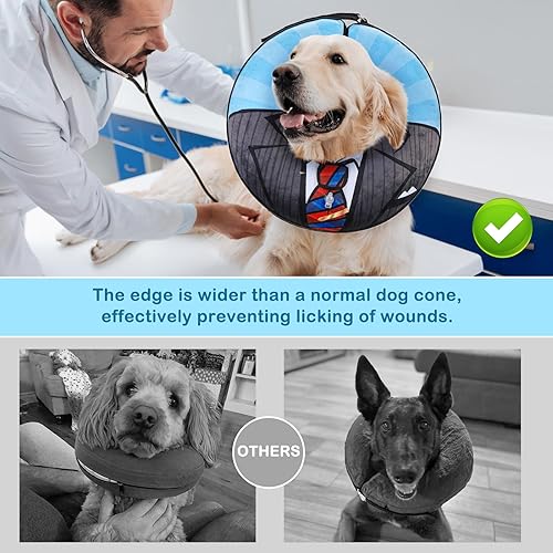 Miniatura 6 de SCENEREAL Collar inflable protector para perros y gatos, gris, S