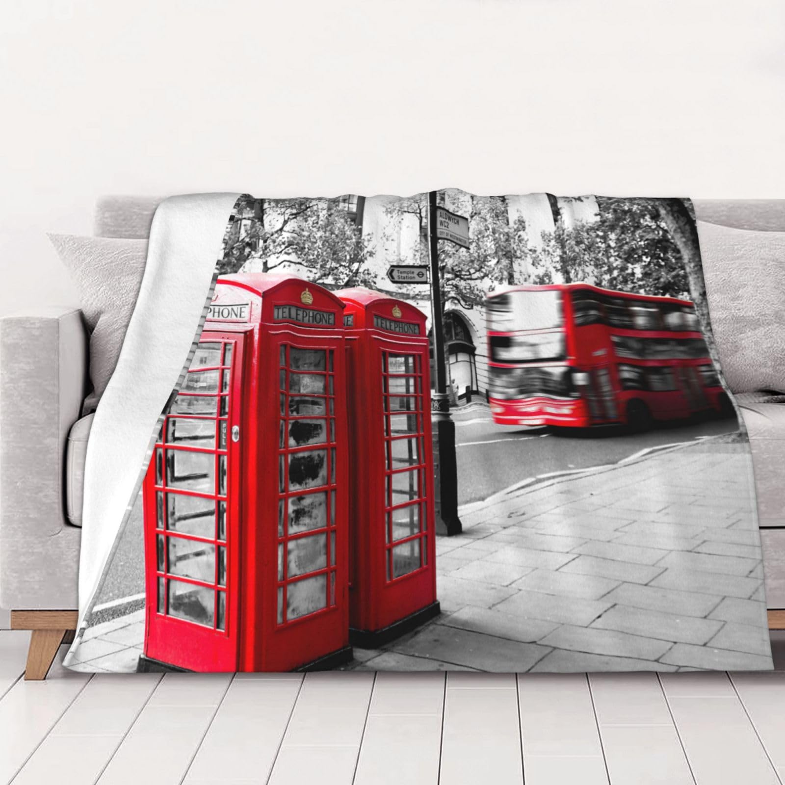Couverture en flanelle douce plaid imprimé chaud jeté de canapé cabine britannique