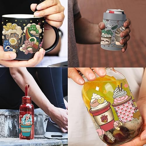 Miniatura 4 de Envoltura de copa UV DTF, calcomanías de transferencia de San Valentín para tazas de vidrio de 16 onzas, calcomanías de transferencia de vasos de