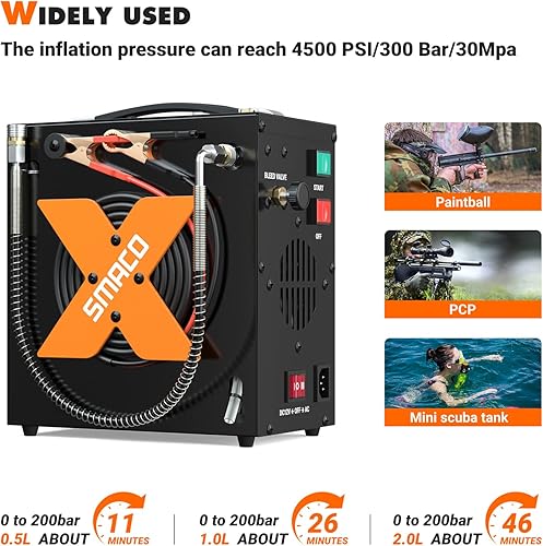 Miniatura 5 de SMACO S700 Mini tanque de buceo de 1.9 L portátil, mini tanque de buceo, botella de poni reutilizable con respaldo de 25-30 minutos, kit de tanque