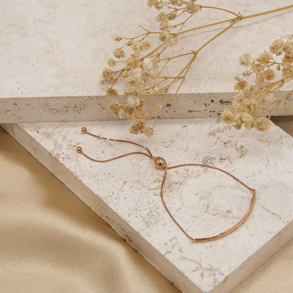 CARISSIMA Women's 9 ct Rose Gold Box and Pine Diamond Cut Banglet, Size 25.40 cm - Image 4