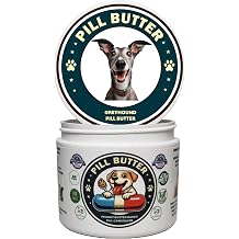 Pill Butter Peanut Butter Dog Pill Wrap - Greyhound Label | Human grade ingredients - pill wrap or pocket for small or large dogs pills, tablets or capsules; chicken and gluten free