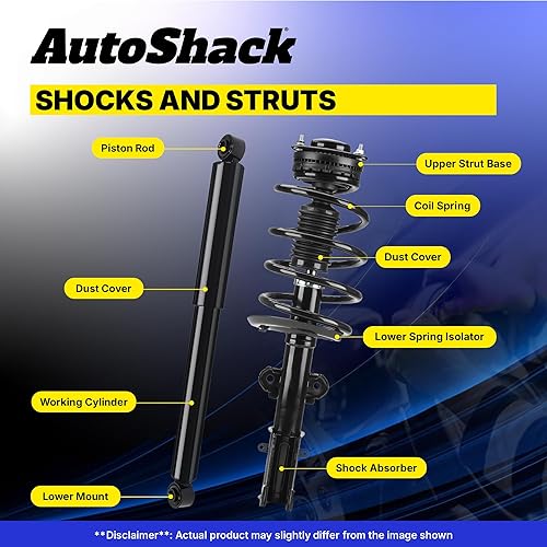 Miniatura 3 de AutoShack Conjunto completo de amortiguadores delanteros y resortes helicoidales con amortiguadores traseros para Chevrolet Aveo5 Pontiac Wave
