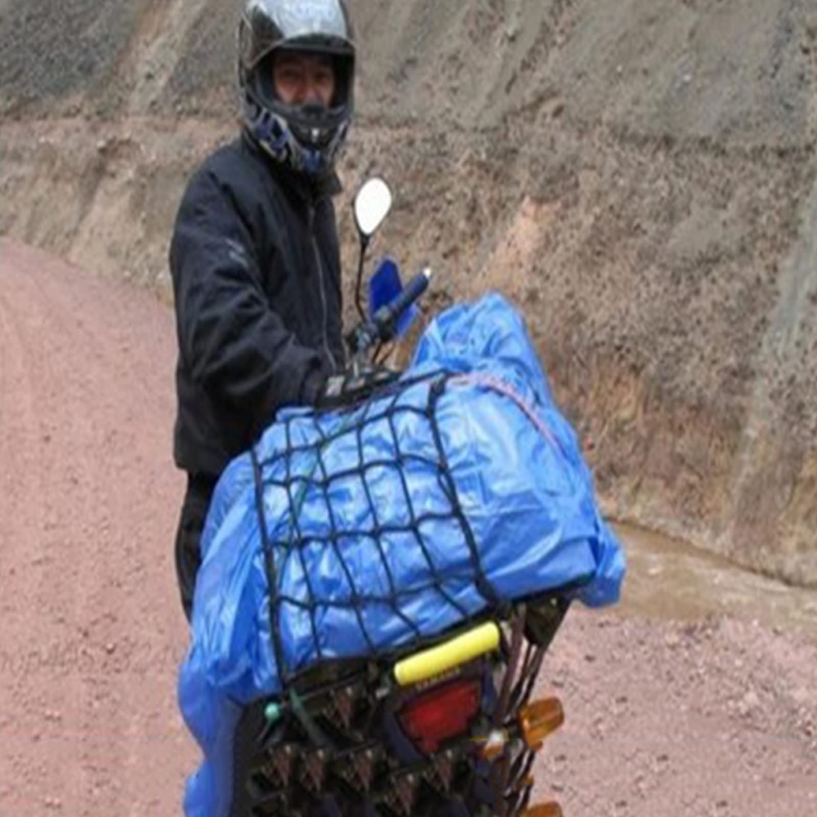 Strapazierfähiges Gepäcknetz mit Haken, strapazierfähige kleine Gepäckträgertasche für Motorrad und Fahrrad, ideal für Reisen und Helmaufbewahrung, 30 x 30 cm