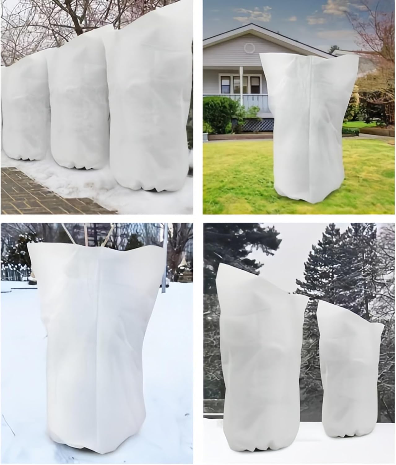 3-Pack of Plant-Based Frost-Proof Bags Winter Plant Protective Cover, with Drawstring and Zipper, Suitable for Pot Planting of Shrubs and Fruit Trees(120x180cm)
