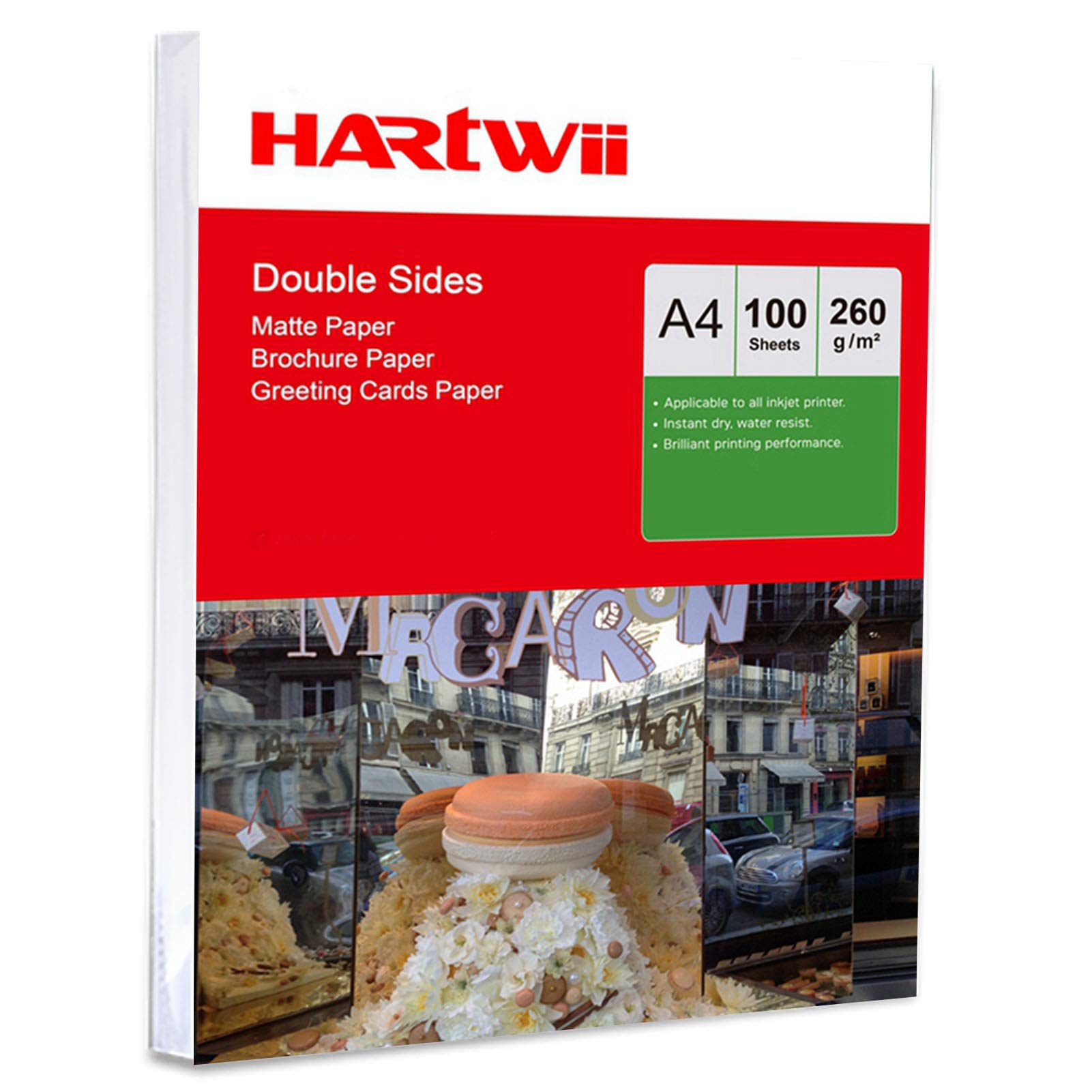 A4 Matt Matte Double Sides Photo Paper - 100 Sheets Inkjet Paper Photography Printing Uinkit - 260 GSM