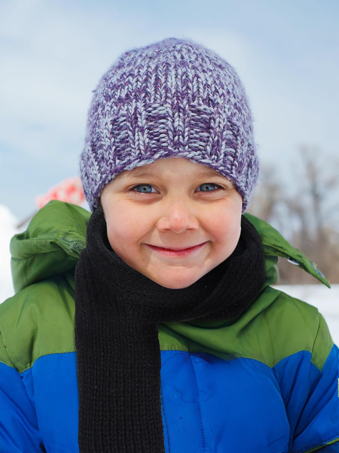 Fourluoo 3 Pcs Kids Winter Knitted Scarves Boys Girls Winter Knitted Scarves Suitable for Keeping the Neck Warm for Children