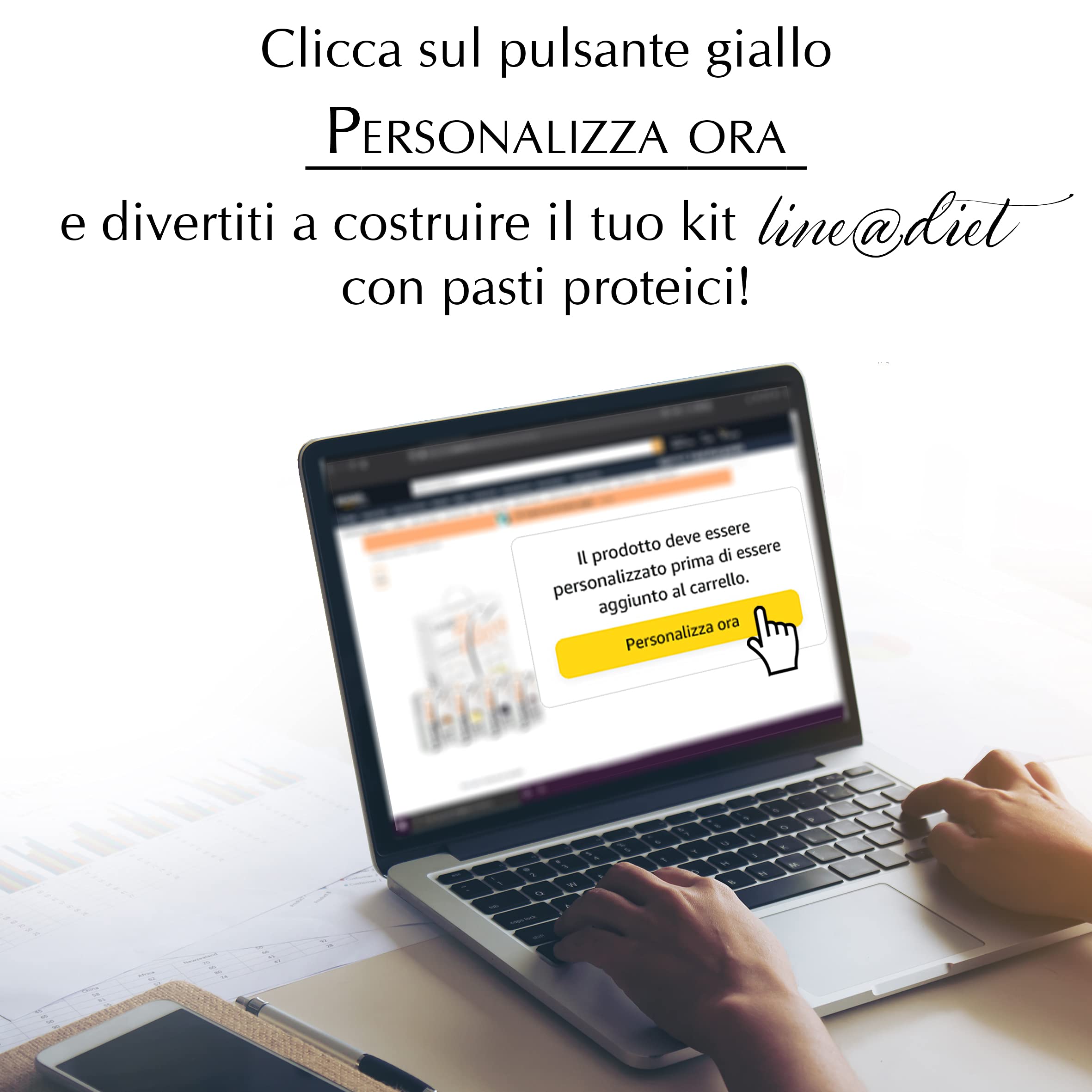 PERSONALIZZA il tuo KIT PROTEICO per 7 giorni Line@diet! PREPARATI PROTEICI in polvere, SNACK dolci o salati, pasta, pane e molto altro ad alto contenuto di proteine!