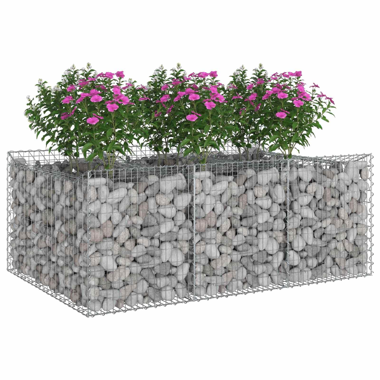 Gabionen Zaun mit Hochbeet Steingabionen Steinkorb Gabionenwand Gabionenkörbe Gabionengitter Drahtkorb Steingabionen 150 x 100 x 60 cm