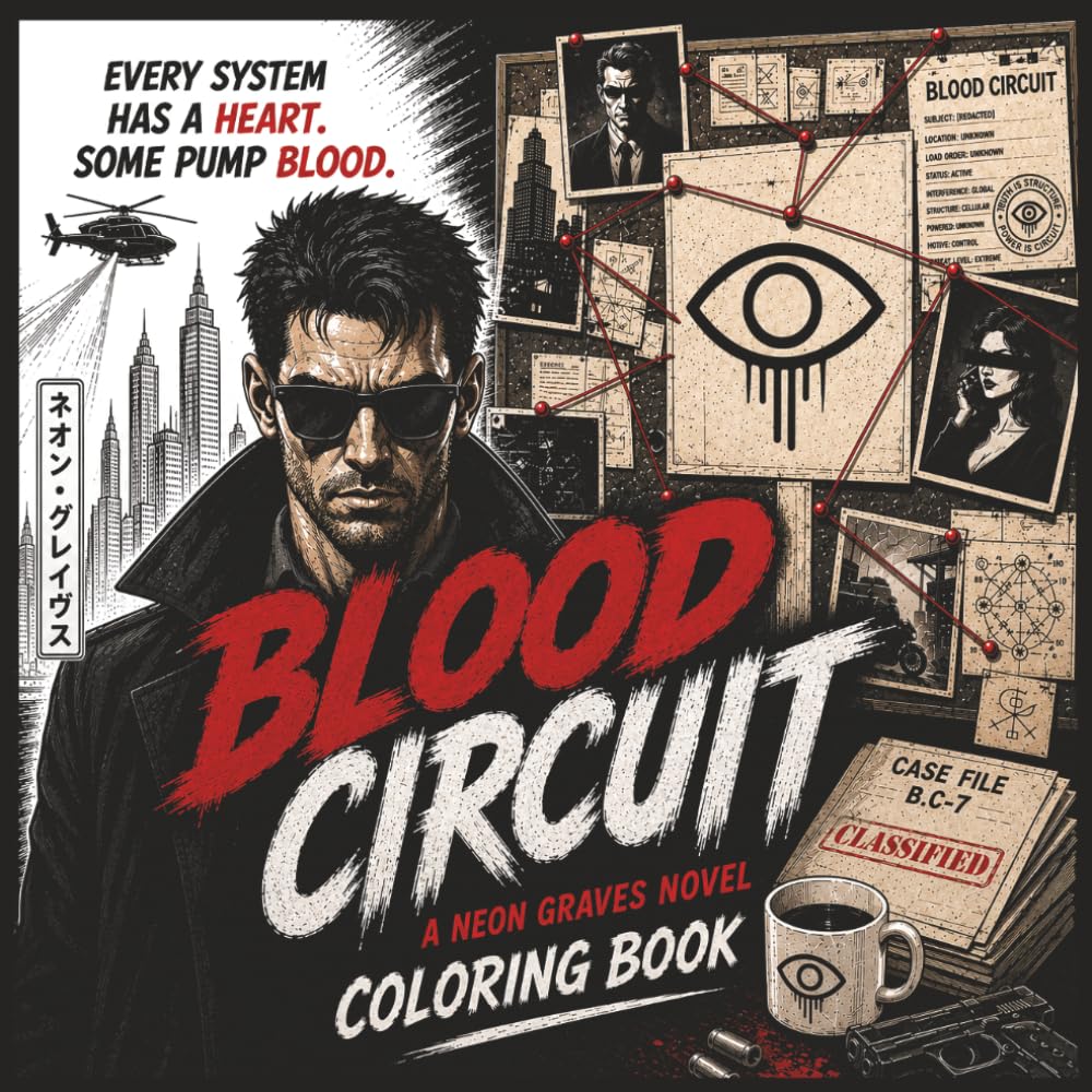 Blood Circuit: A Story-Driven Cyberpunk Noir Coloring Book (Neon Graves Series)