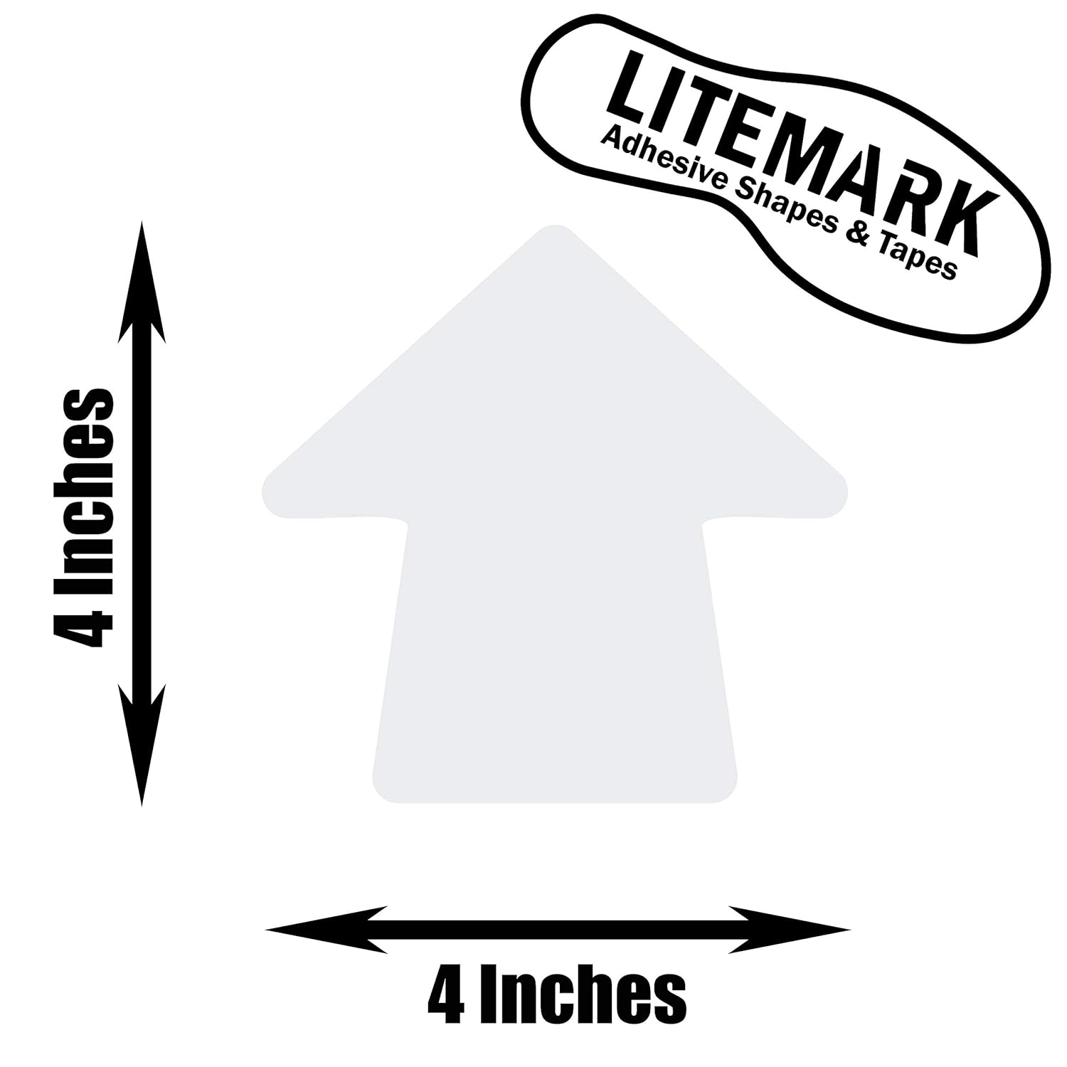 LiteMark 4 Inch White Round Arrow Floor Decal Stickers, Removable Matte Finish Waterproof Vinyl Arrow Sign Decals for Traffic Flow, Retail Stores & Directional Signage 80 Packs