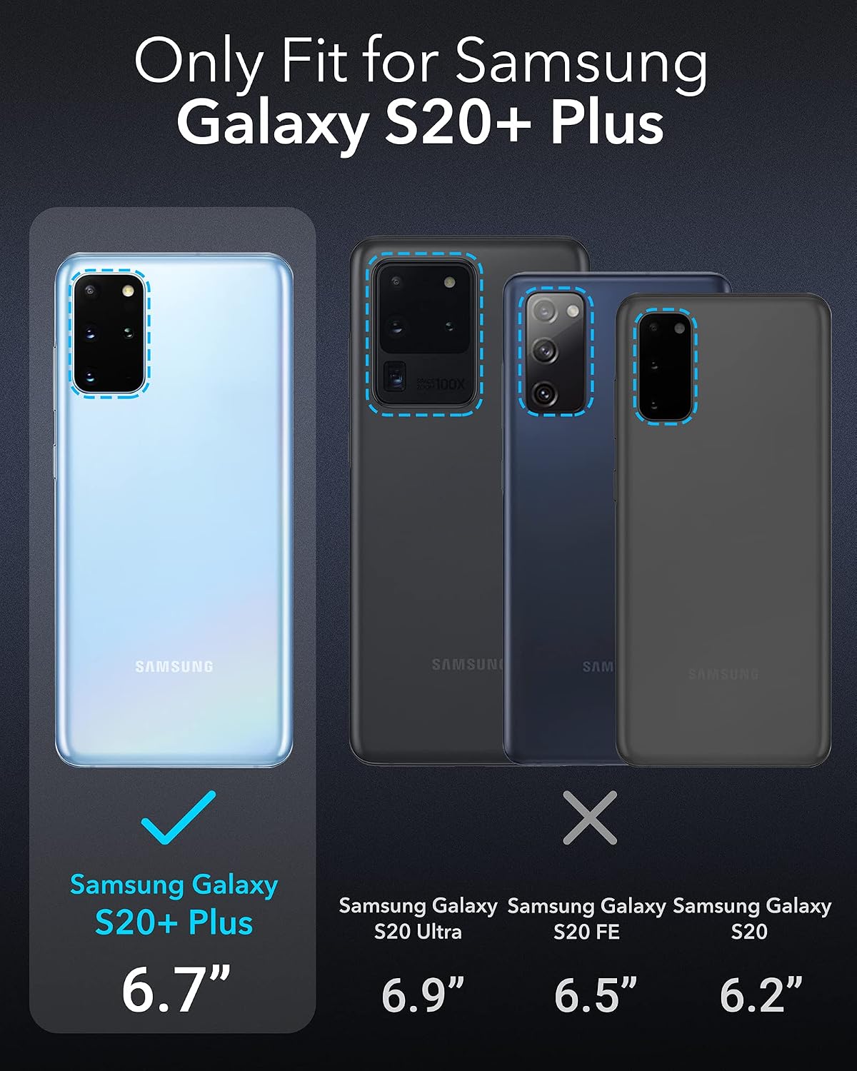 YOUMAKER Designed for Samsung Galaxy S20 Plus Case with Built-in Screen Protector Full Body Heavy Duty Shockproof Kickstand Cover for Galaxy S20+ Plus 5G 6.7 inch - Blue