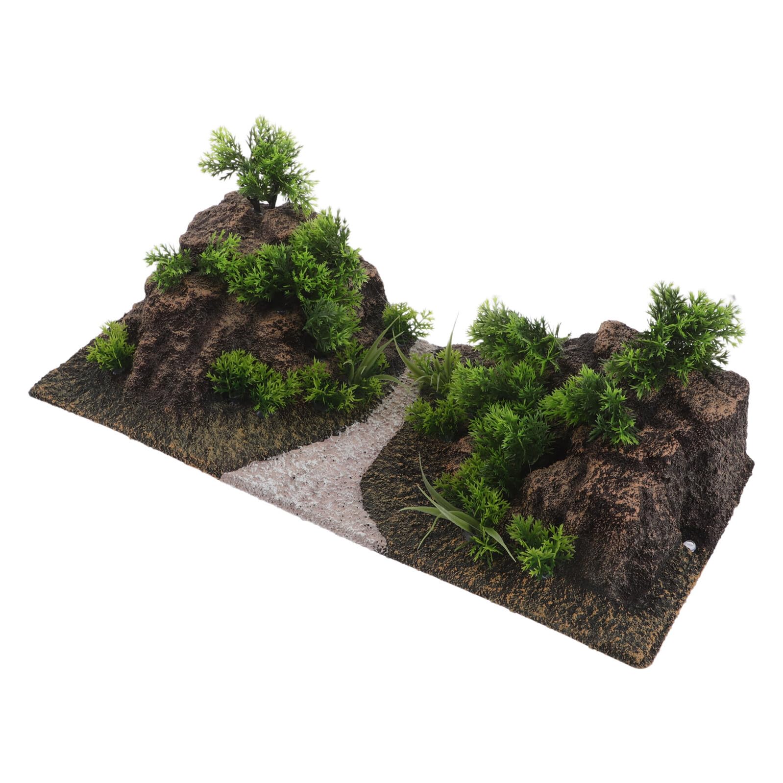 Toyvian Aquarium Stein Ornament mit Baum Künstliche Felsen Landschaft Deko Kleines Versteck für Garnelen Betta Krebs Aquarium Fake Rocks für Naturnahe Aquariengestaltung