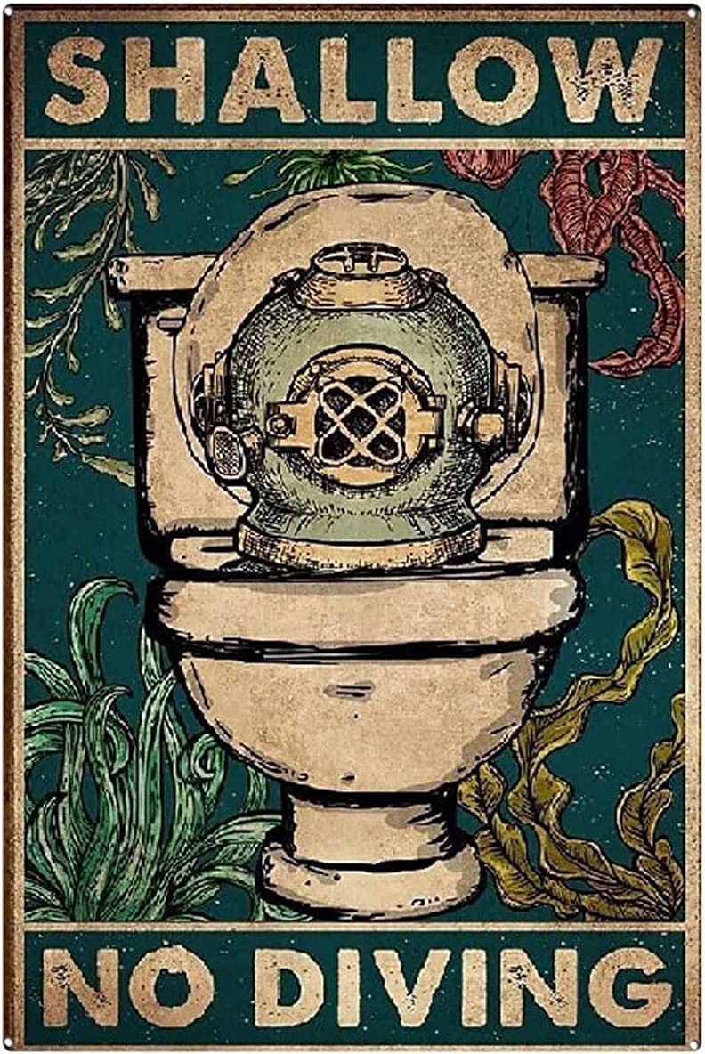 Retro Tin Sign Tin Signs Vintage Restroom Wall Decor Tin Signs Signs Vintage Tin Signs for Bathroom 8x12 Inch