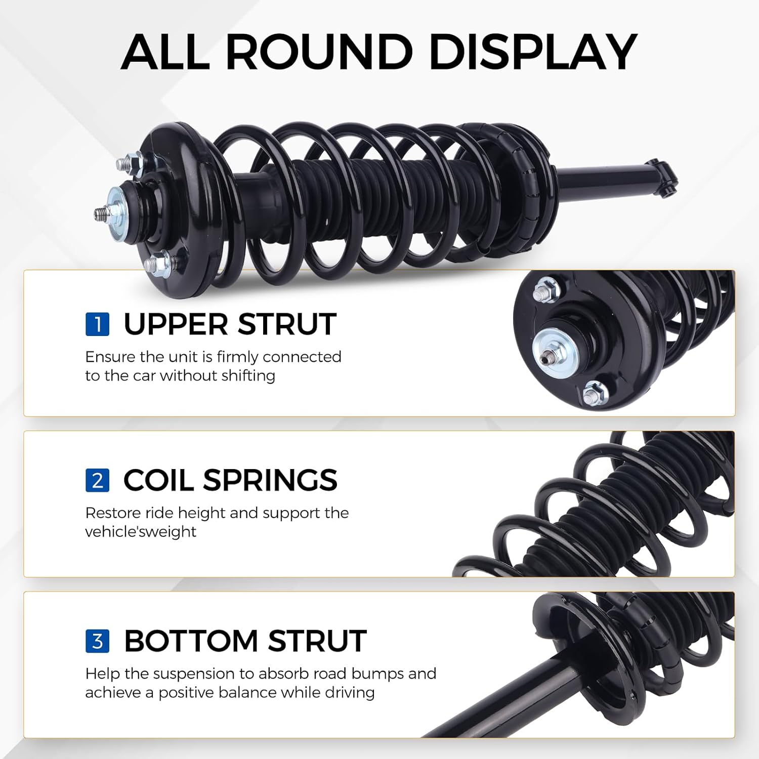 PAROD Shock Absorber Strut Fit for Honda Accord 1998 1999 2000 2001 2002 Front Coil Spring Assembly 2.3L L4# 171691L 171691R