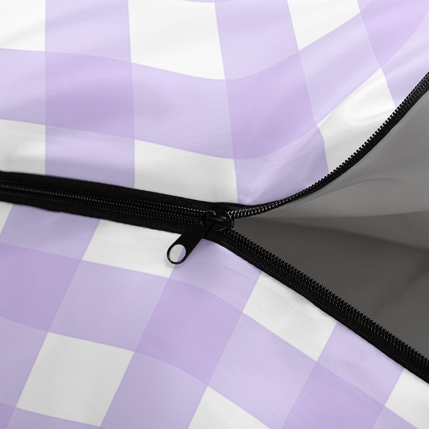 Purple Gingham Sleeping Bag for Girls Kids,Cute Plaid Checkered Camping Bag with Compression Sack,Geometric Grid Camping Gear Essentials,Farmhouse Sleeping Mat for Travelling Outdoor Indoor image 5