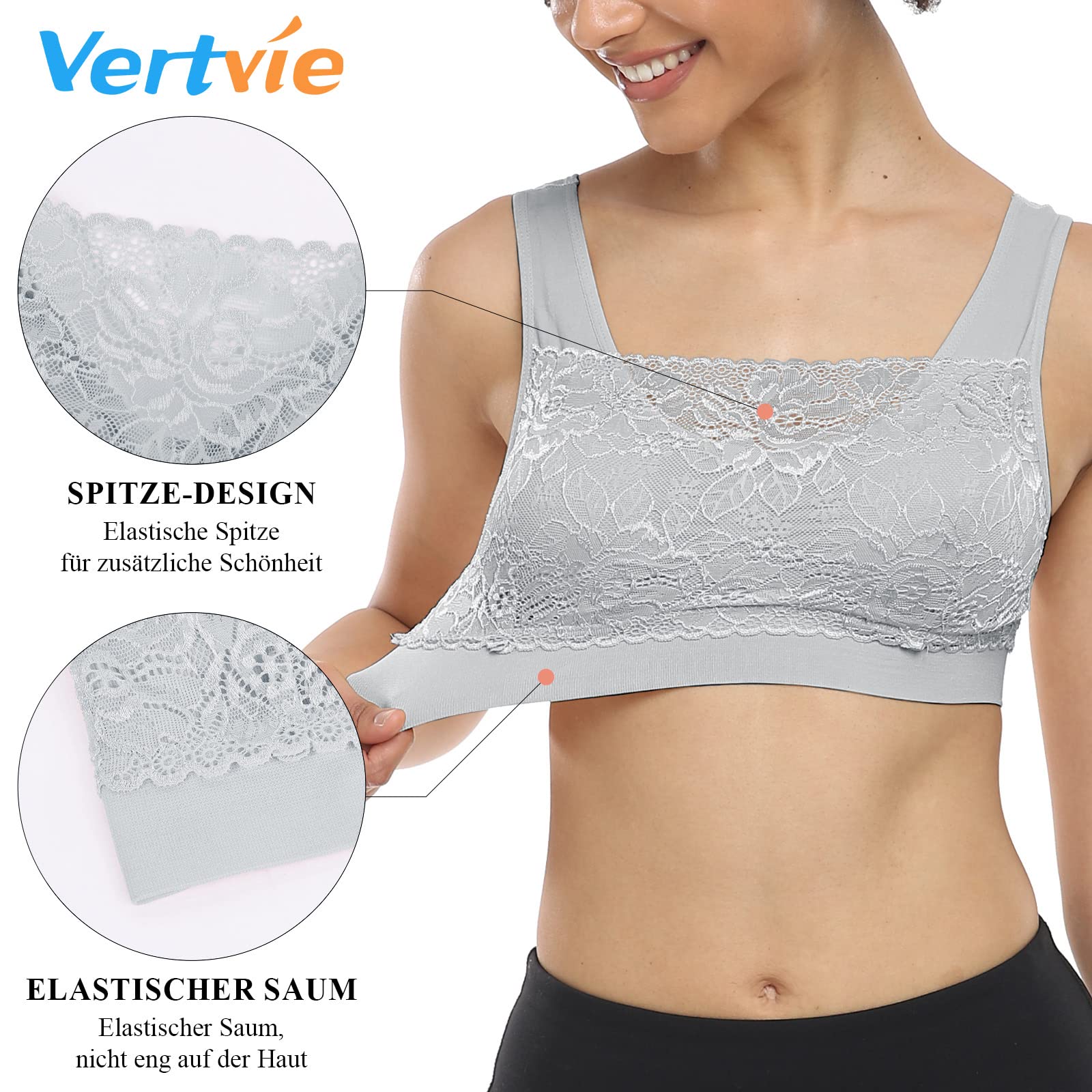 Sujetadores deportivos push up sin costuras, pack de 3 unidades, talla M