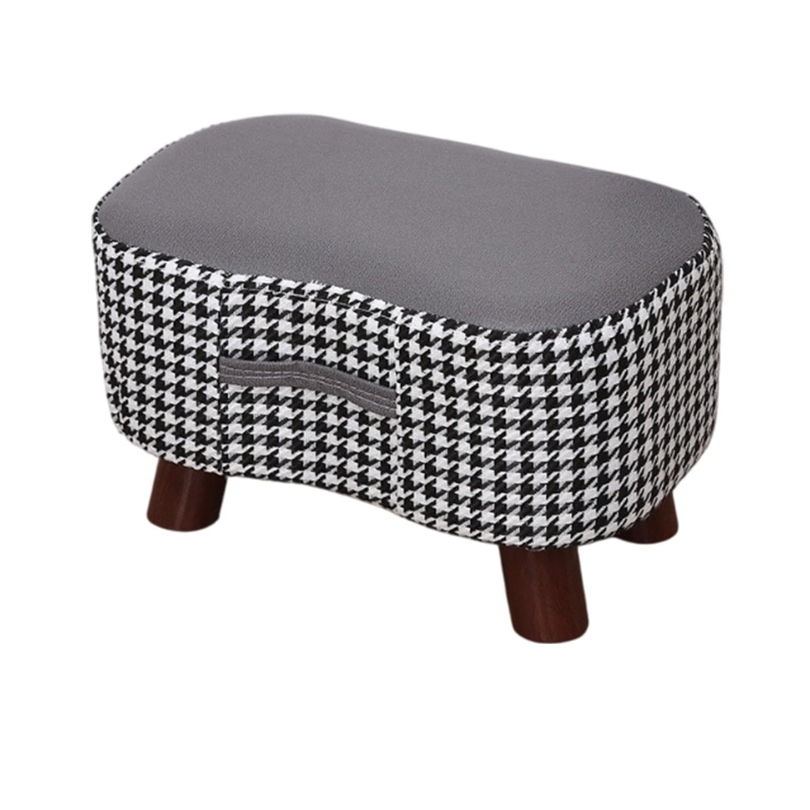 Yalitrca Small Foot Stool with Handle, Padded Ottoman, Portable Footstool