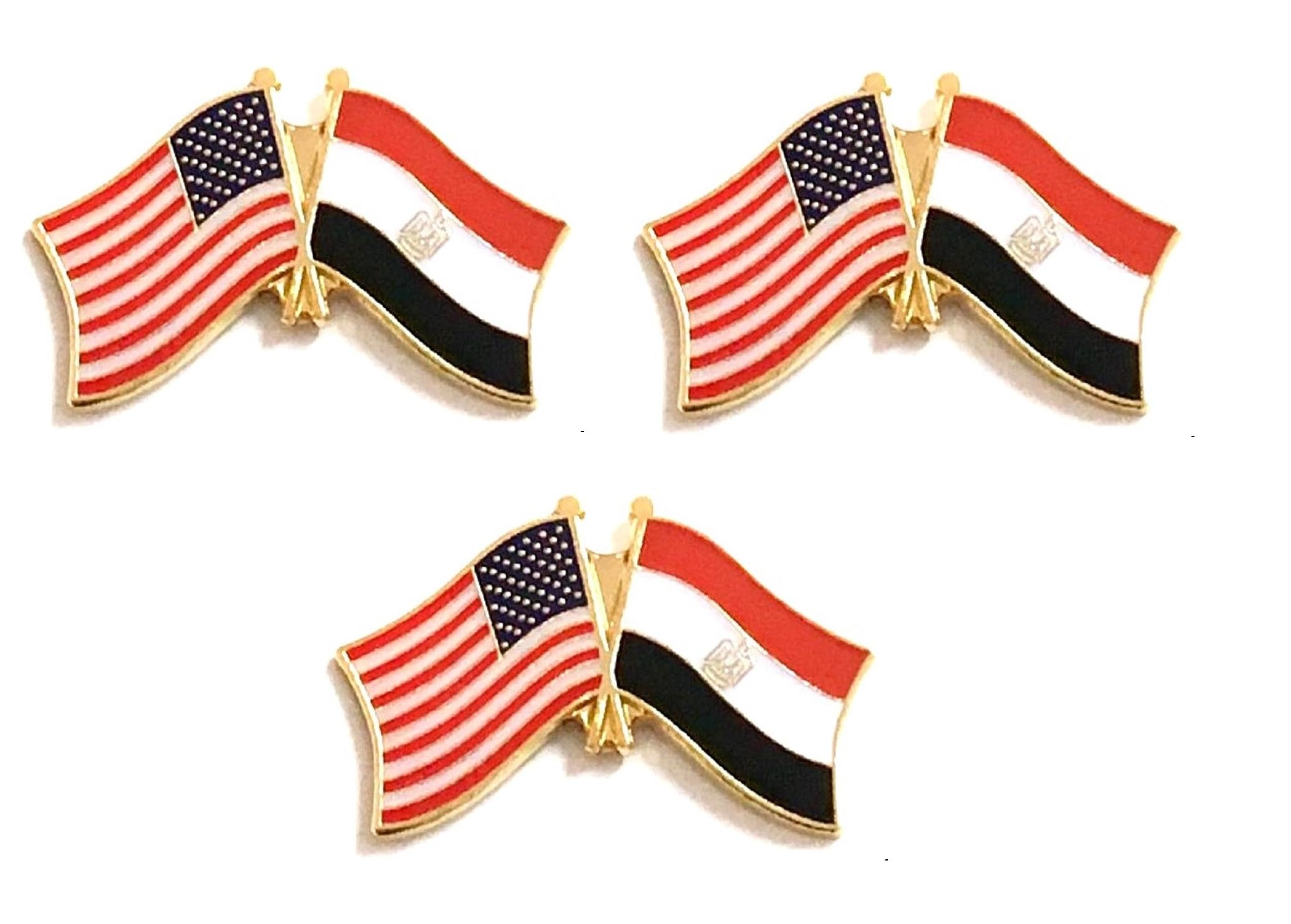 3 National Country Flag USA Friendship Flag Lapel Pins Pack of 3 International & American Double Flag Pin Badge