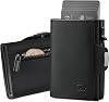 GSG SINCE 1998 Men's Leather Wallet RFID Blocking Pop Up Card Holder Slim Wallet with Coin Pocket ID Window Cash Slot Holds 10 Cards Gift Box Microfiber Black