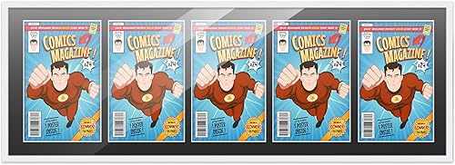 Miniatura 150 de Poster Palooza Marco de cómic con paspartú para 4 cómics de la era actual publicado después de 1985, marco de cómic negro para cómics de 6.875 x