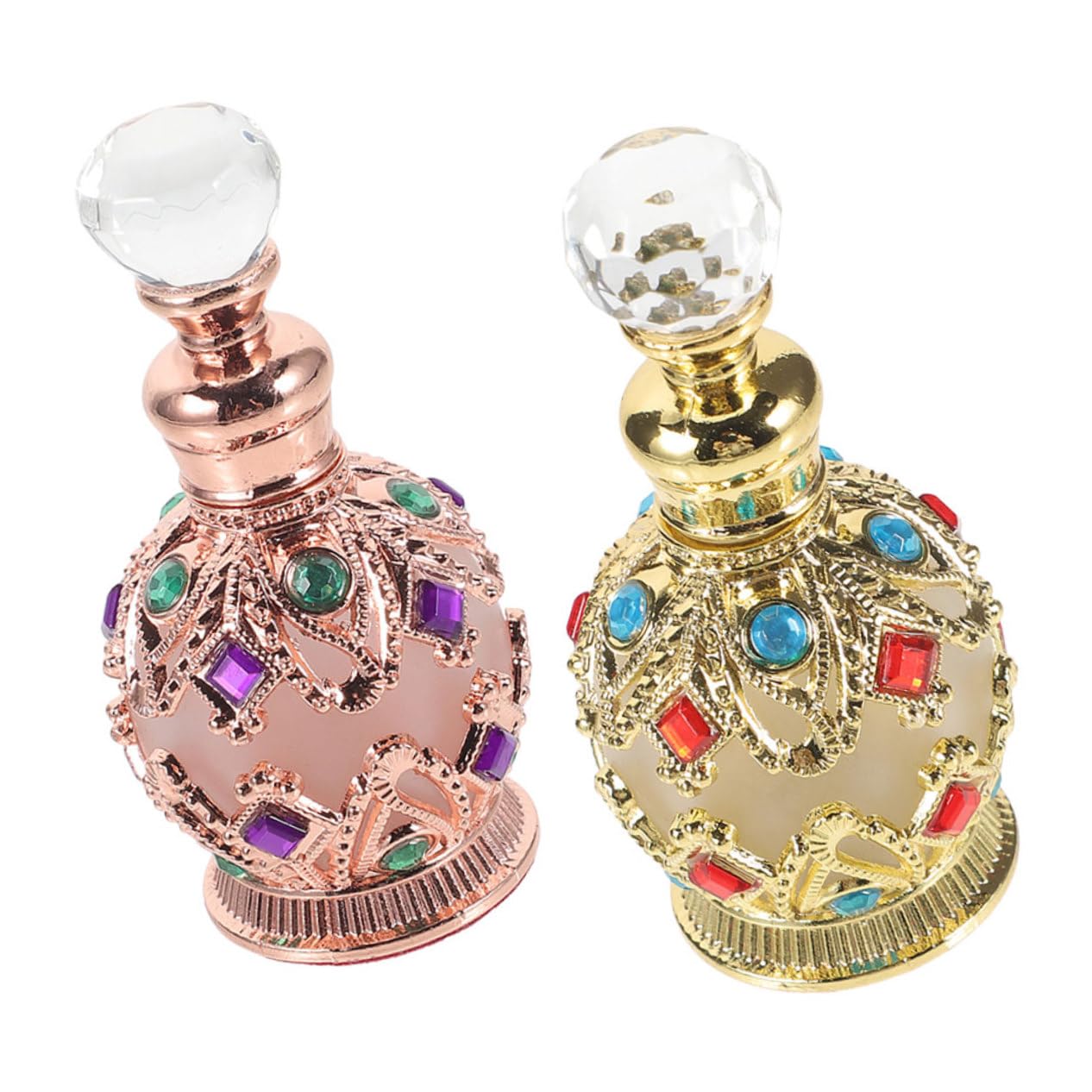 Flacon de parfum vide en verre compact contre le gaspillage