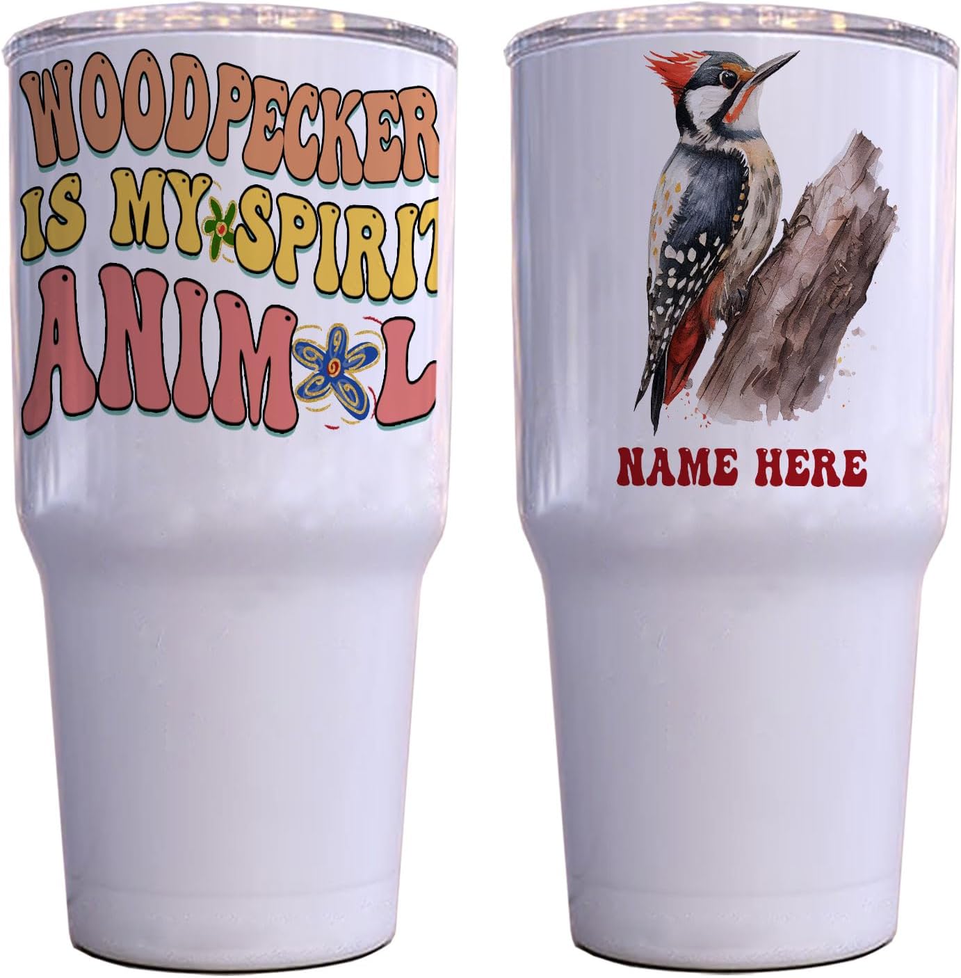 Adorable Woodpecker Lover Tumbler for Coworkers and Friends Customized Name Tumbler Personalized With Lid Engraved 30oz with Lid