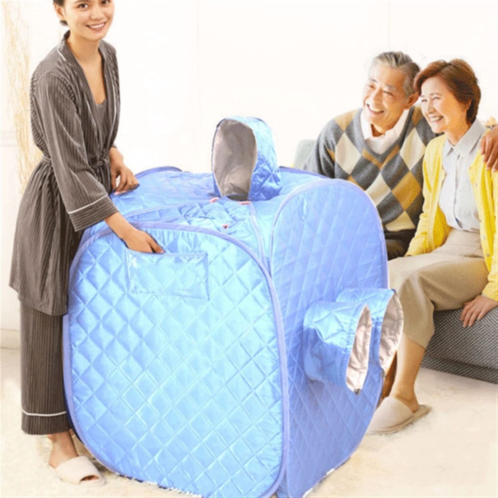 WolFum Saune domestiche Saune Portatili Scatola di Cottura a Vapore Trattamento a Vapore Tenda per Sauna a Vapore Domestica Personale Evaporatore per Dimagrimento Blu