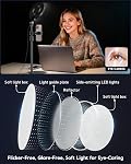 Yarrashop Desk Ring Light for Video Conference, Adjustable Desk Light for Video Calls, Zoom Ligh for Computer,Circle Halo Light for Video Recording,Streaming,Dimmable Desk Lamp for Home Office