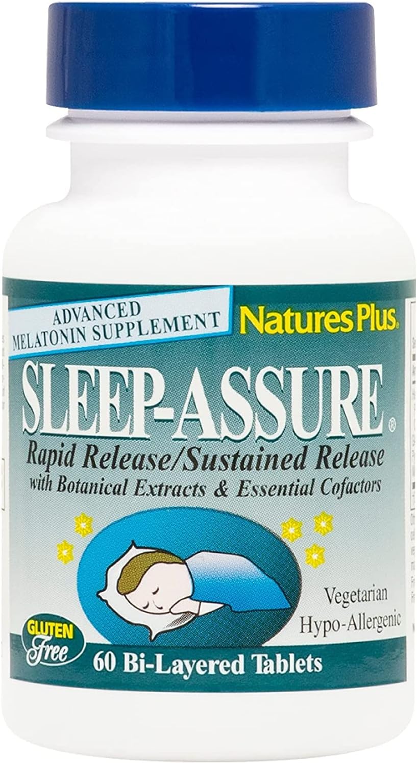 NaturesPlus, Rapid & Sustained Release - 3 mg Melatonin, 60 Bi-Layered Tablets - with Chamomile - Vegetarian, Gluten-Free - 60 Servings