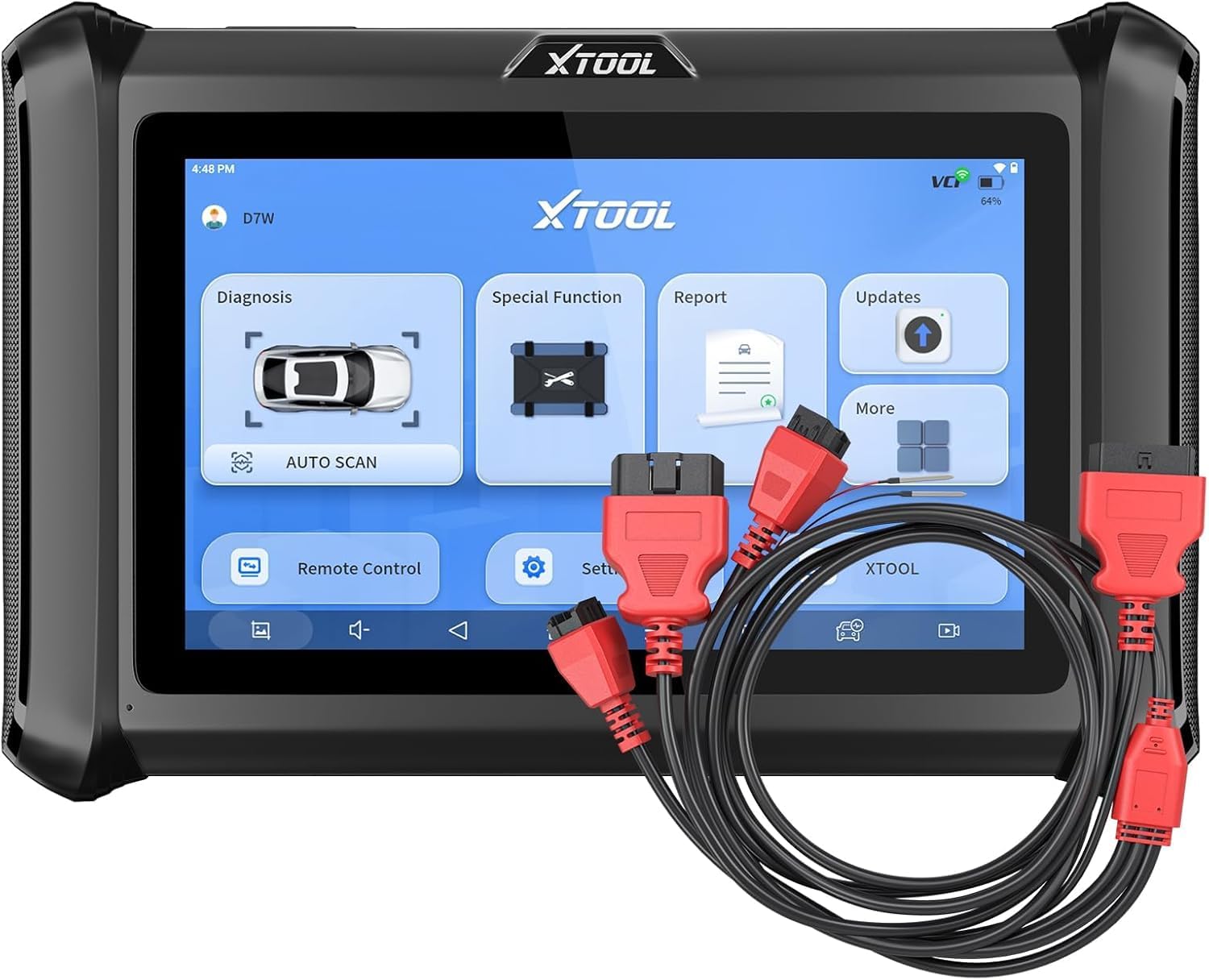 XTOOL D7W OBD2 Scanner with 12+8 Cable: Wireless Ver. of D7/D7S, Bidirectional Scan Tool with 3-Year Updates, ECU C0ding, CAN FD/DoIP, 36+ Resets, Crank Sensor Relearn