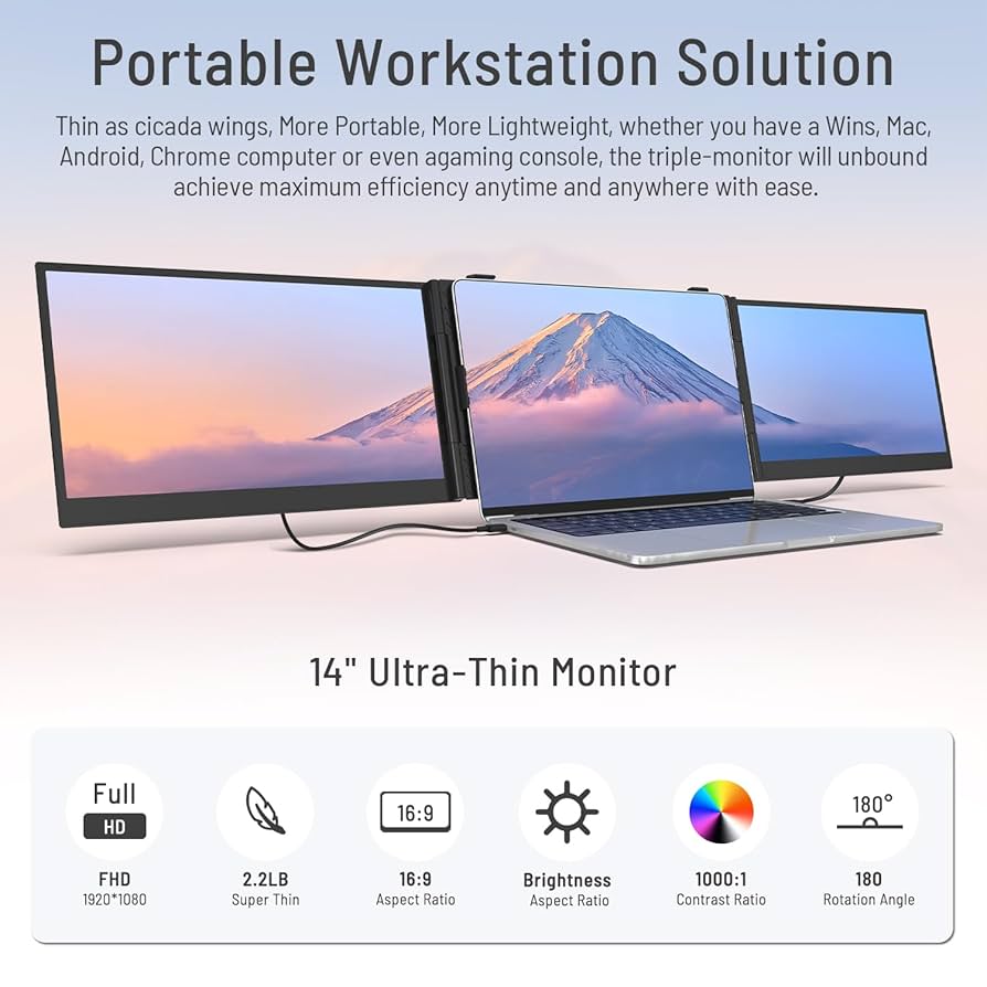 LAPTOPMO TRIPLE SCREEN 14インチ Amazon.com: 14