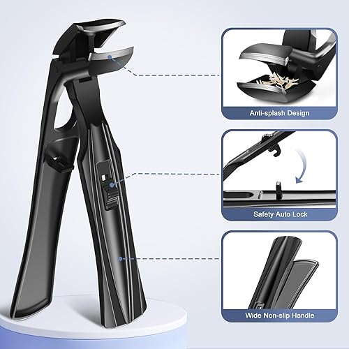 Miniatura 4 de Cortaúñas gruesas para personas mayores, regalos para hombres y mujeres, cabeza en ángulo, punta grande, con apertura de mandíbula ancha, regalos de