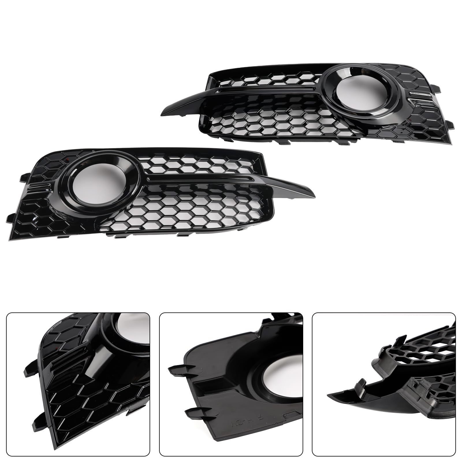 Griglia paraurti Anteriore 2PCS Front Bumper Fog Light Cover Grille Fit for Audi A1 S-Line 2011-2014 (No Logo)