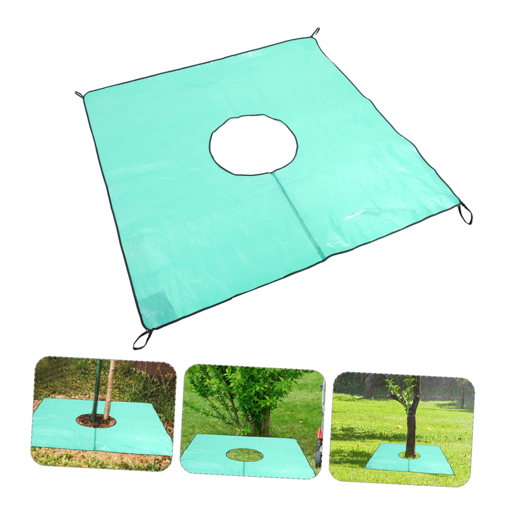 Bâche de Taille de Jardin Imperméable avec Trou Central 60 Cm | Pp Vert Clair, 1 Pièce, pour Travaux et Entretien du Jardin, Ramassage des Feuilles et Tailles