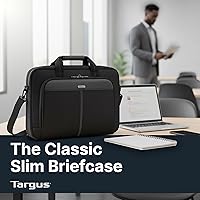Vista 8 de Targus Classic Slim Laptop Bag - Ergonomic Briefcase and Messenger Bag - Spacious Foam Padded for Laptops and Under