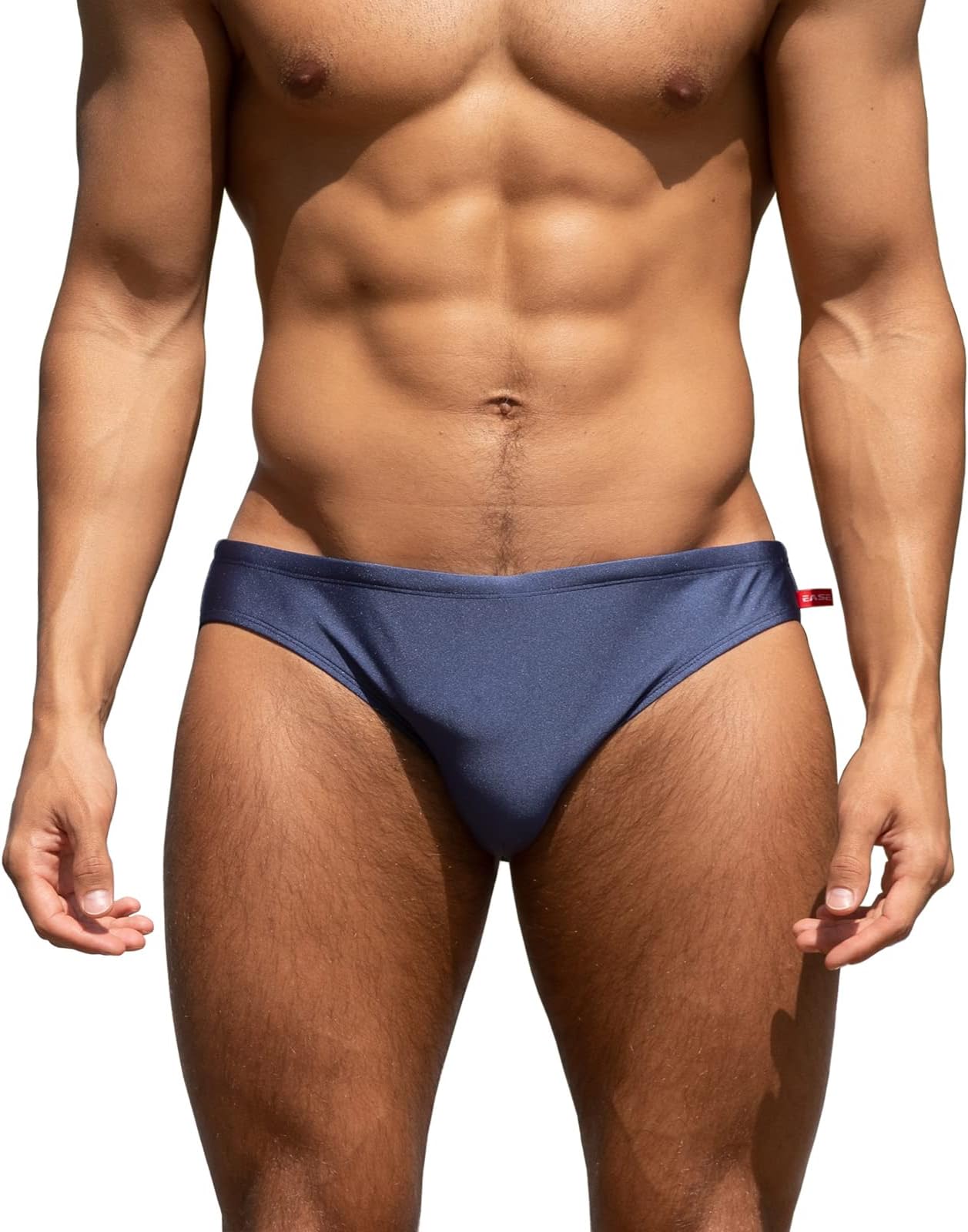 Mens Bikini Swimwear Low Rise Swim Briefs Solid Bathing Suit Sexy Swimsuit with Elastic Drawstring