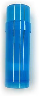 (5) Empty Clear Plastic Deodorant Containers - 2.2 Oz Cylinders (Blue)