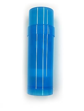 11 Empty Clear Plastic Deodorant Containers - 2.2 Oz Cylinders for heel balm, lotion bar etc... Blue