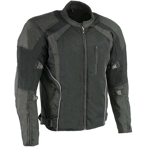 Milwaukee Leather Men’s CE Armored All-Season Motorcycle Jacket – Impact Protection Textile Racer Design-GRPM1793-4X-Large
